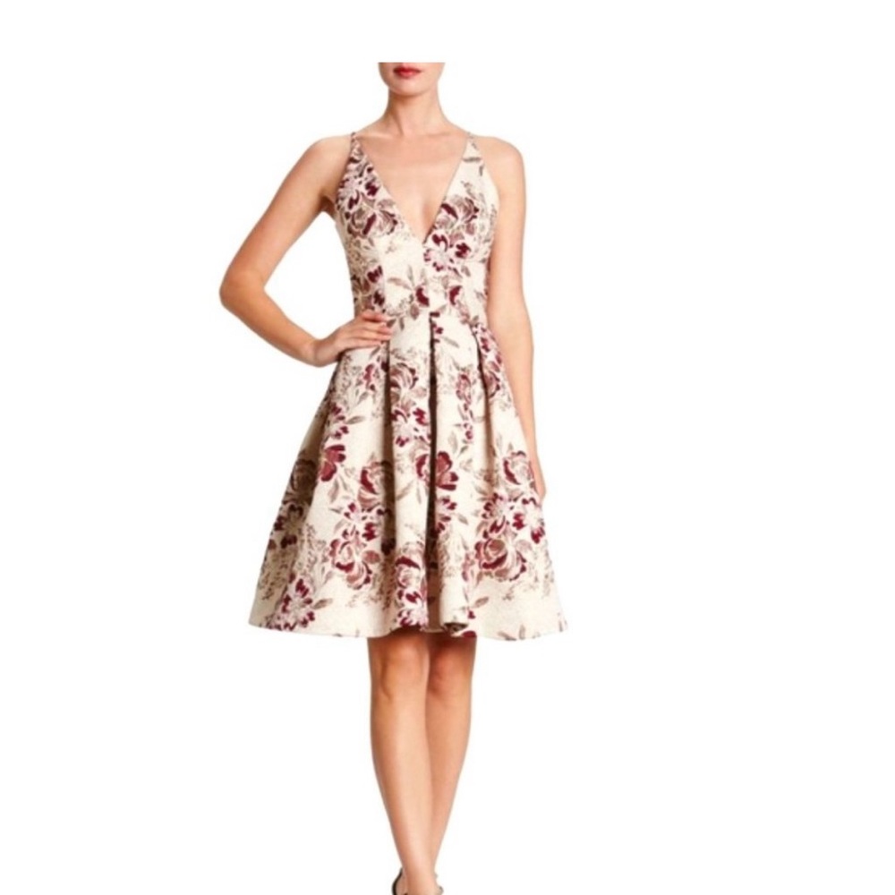 Dress the Population Women's Metallic Jacquard Colette Dress - Size S